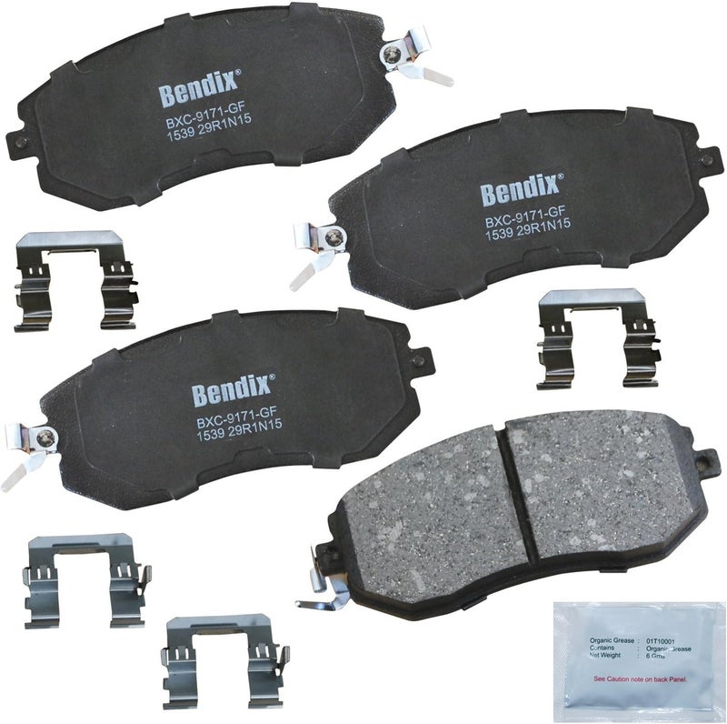 Bendix وسادات فرامل أمامية سيراميك Priority1 CFC1539 لطرازات مختارة من Scion FR-S وSubaru BRZ وCrosstrek وForester وImpreza وLegacy وOutback وWRX وXV وToyota 86 وGR86 - Image 1